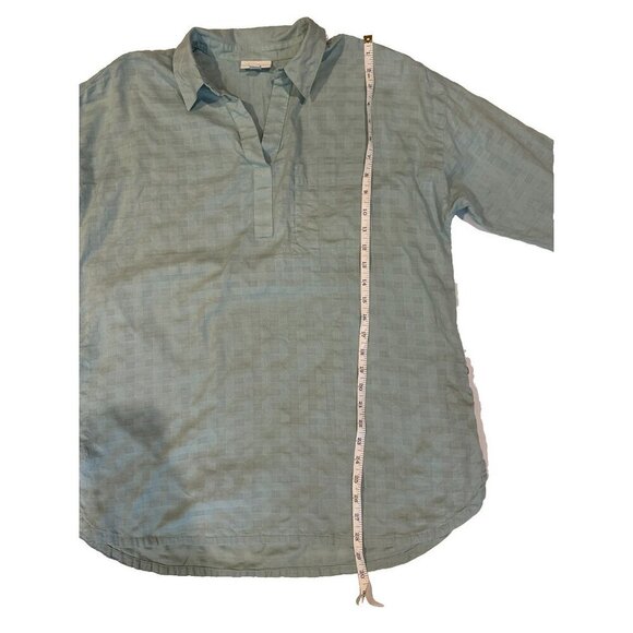 J. Jill Women’s Medium Tunic Top – 100% Cotton – Roll Tab Sleeve – Seafoam Green - Picture 8 of 11